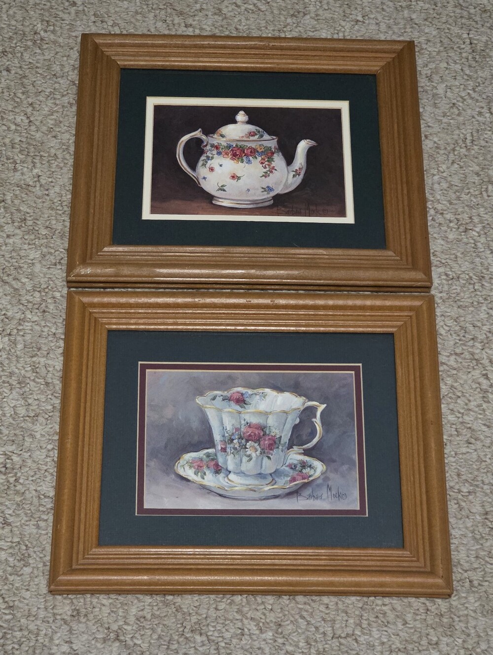 Set Of Two Vintage Barbara Marks Framed Pictures